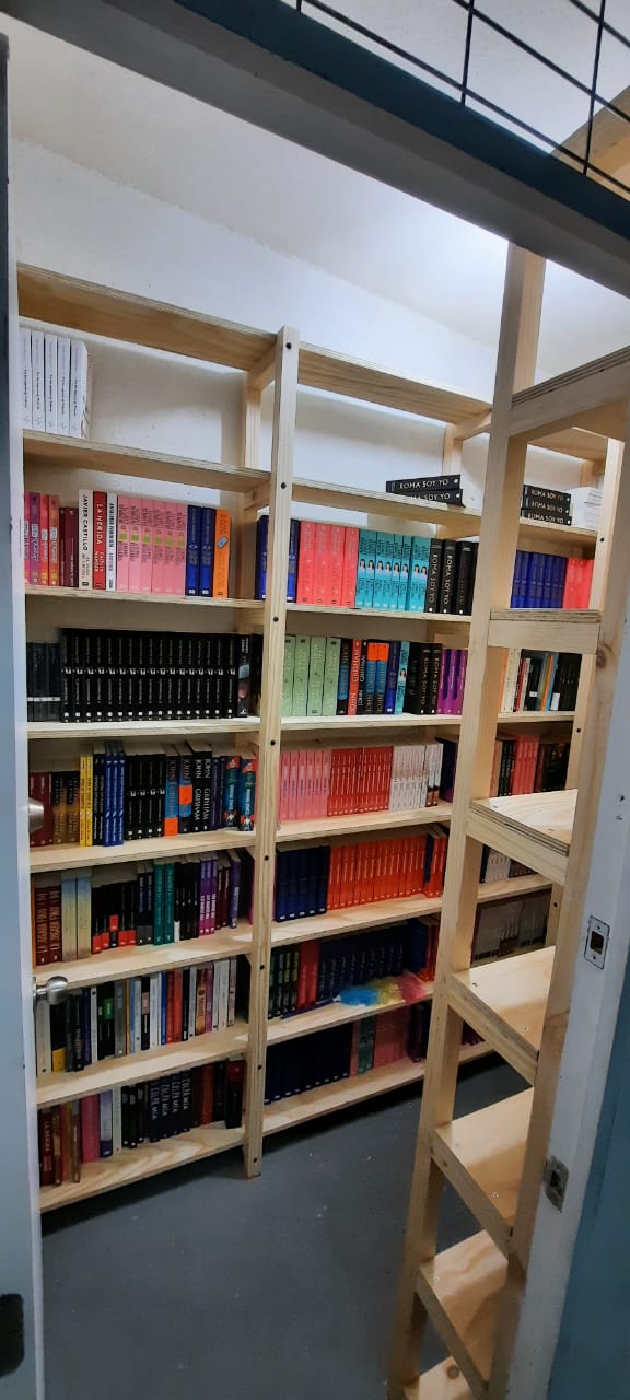 Biblioteca con repisas